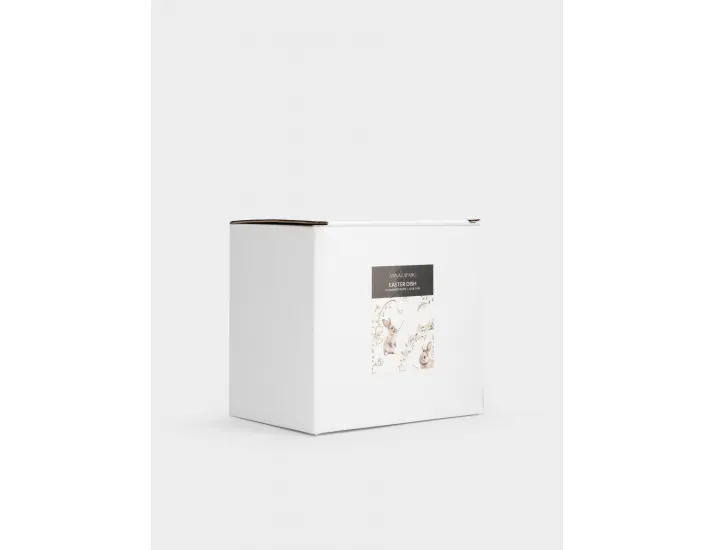 Блюдо пасхальное 12х9 см 5 отделений молочно-золотистое Anna Lafarg Кролик в цветах White Rabbit