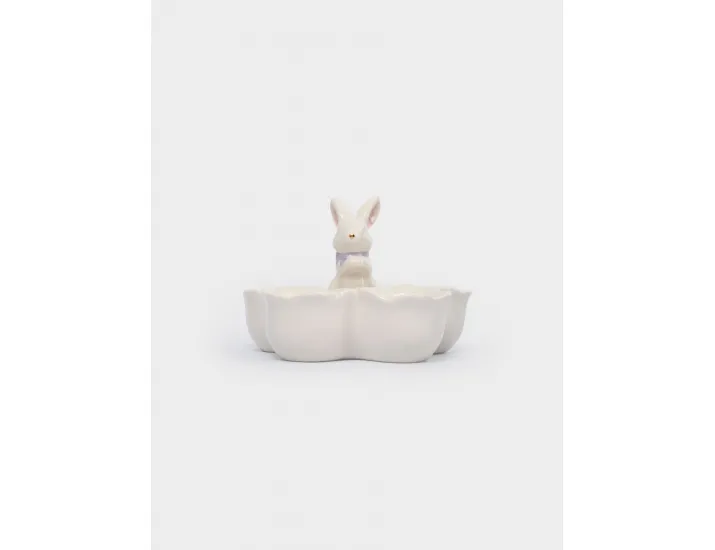 Блюдо пасхальное 12х9 см 5 отделений молочно-золотистое Anna Lafarg Кролик в цветах White Rabbit