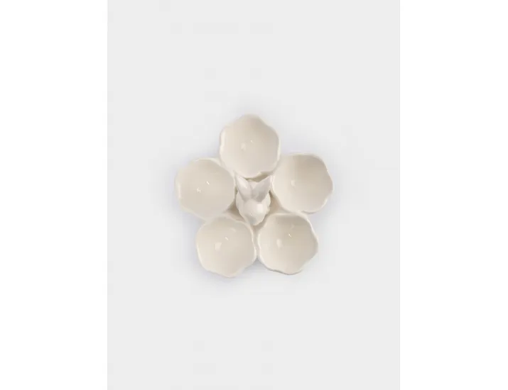 Блюдо пасхальное 12х9 см 5 отделений молочно-золотистое Anna Lafarg Кролик в цветах White Rabbit