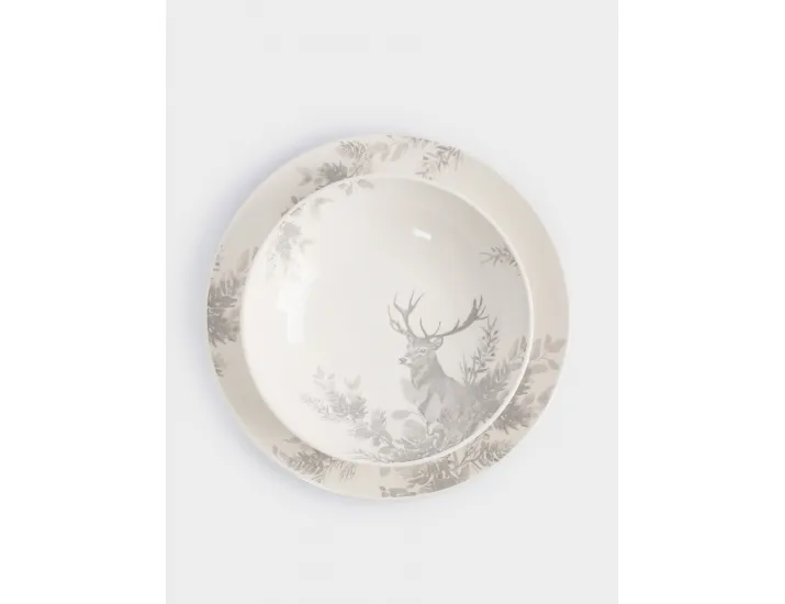 Сервиз обеденный 6 персон 18 предметов Олень и шишки Anna Lafarg Maral grey