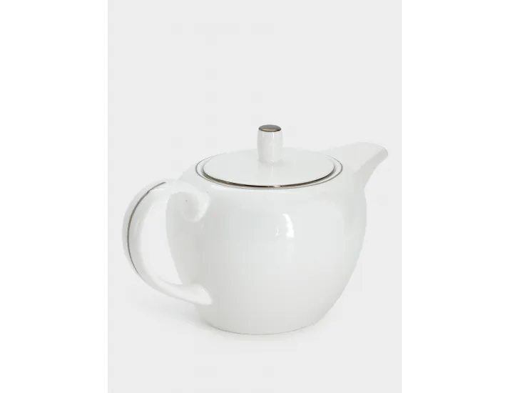 Чайник 1,2 л белый с серебристым кантом Anna Lafarg Арктика