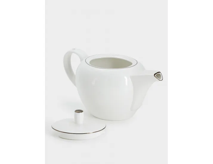 Чайник 1,2 л белый с серебристым кантом Anna Lafarg Арктика