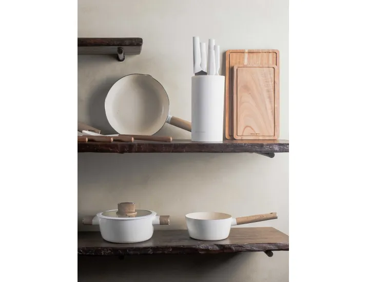 Ковш 16 см 1,2 л с крышкой с покрытием молочный Anna Lafarg Palisander