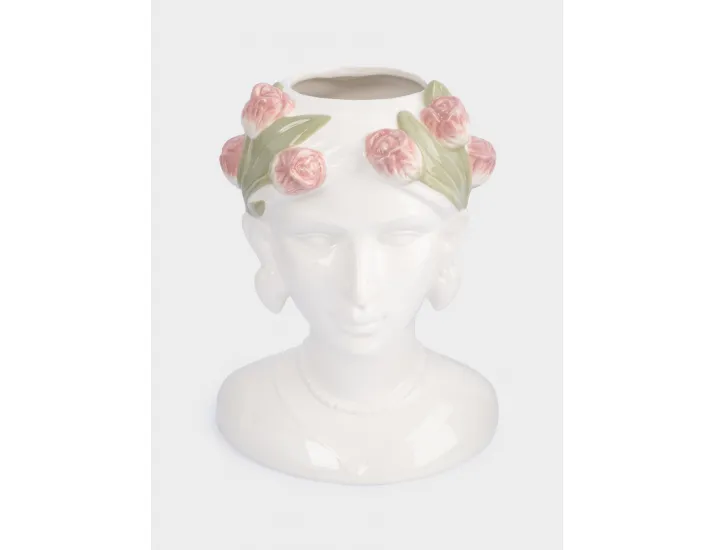 Ваза для цветов 30 см молочная Женщина с тюльпанами Anna Lafarg Tulip