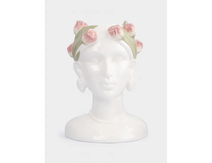 Ваза для цветов 30 см молочная Женщина с тюльпанами Anna Lafarg Tulip