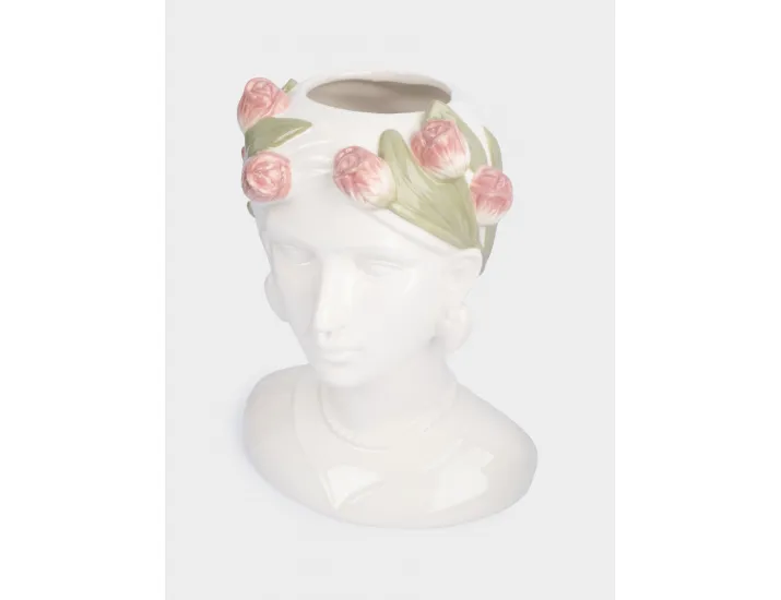 Ваза для цветов 30 см молочная Женщина с тюльпанами Anna Lafarg Tulip