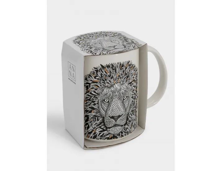 Кружка 500 мл белая Лев Anna Lafarg Wild