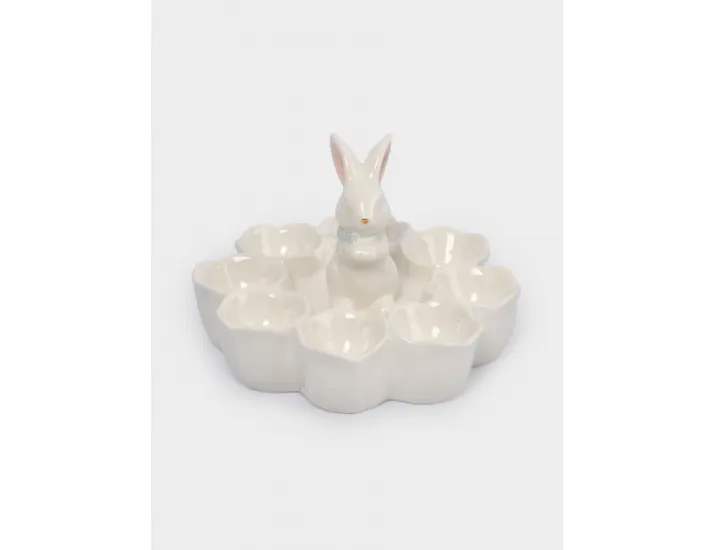 Блюдо пасхальное 18х12 см 8 отделений молочно-золотистое Anna Lafarg Кролик в цветах White Rabbit