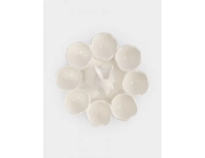 Блюдо пасхальное 18х12 см 8 отделений молочно-золотистое Anna Lafarg Кролик в цветах White Rabbit