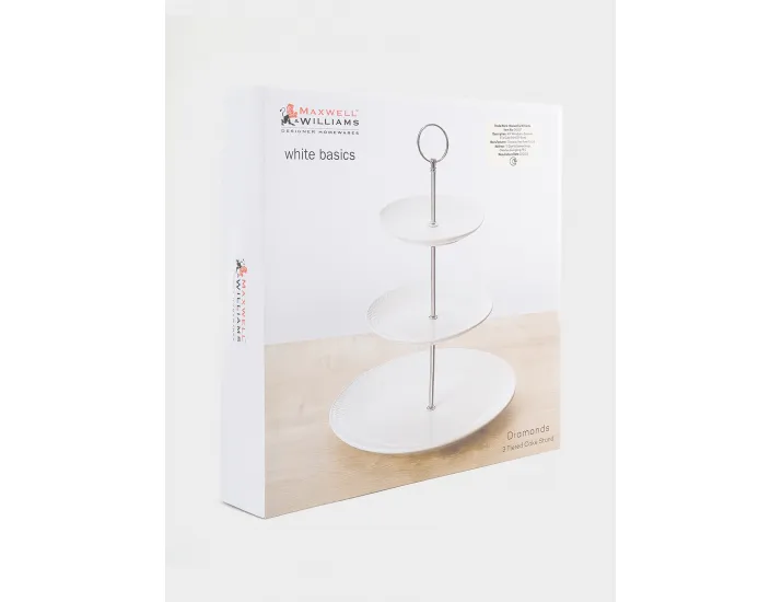 Ваза трёхъярусная белая Maxwell & Williams Diamonds