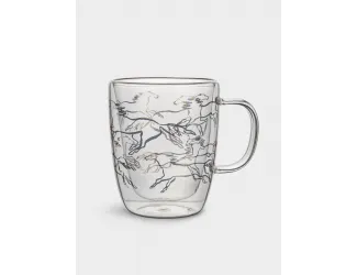 Кружка, 370 мл, стекло Б, золотистая, Кони, Wind-Horse