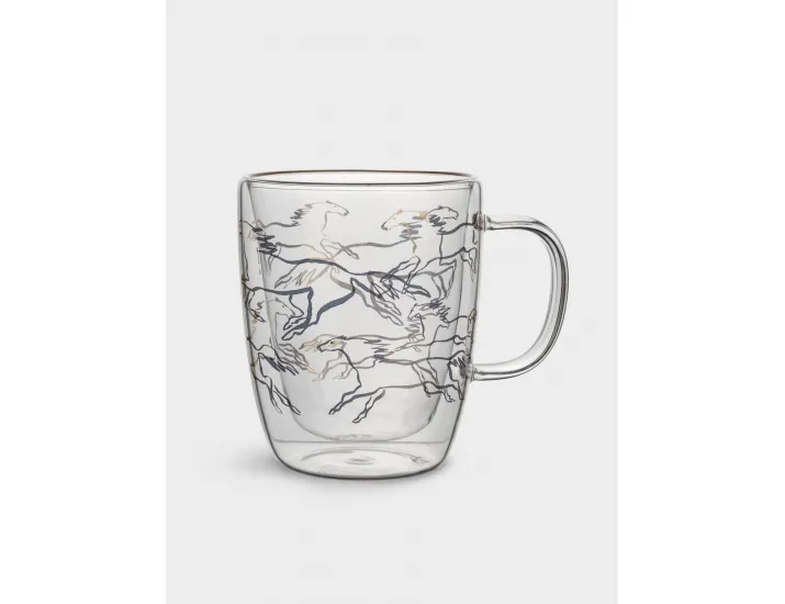 Кружка 370 мл золотистая Кони Anna Lafarg Wind-Horse