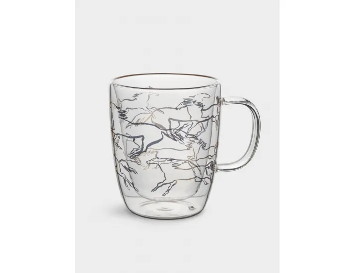 Кружка 370 мл золотистая Кони Anna Lafarg Wind-Horse