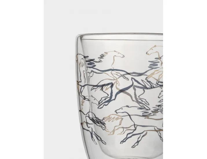 Кружка 370 мл золотистая Кони Anna Lafarg Wind-Horse