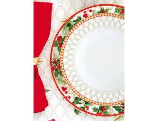 Тарелка суповая, 21,5 см, Рождественские ягоды