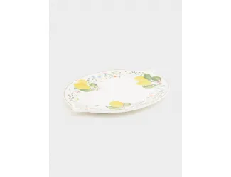 Блюдо, 30х21,5 см, фарфор P, овальное, белое, Цветы и лимоны, Fleurs et Citrons