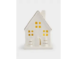 Статуэтка с подсветкой, 8 см, фарфор P, бело-золотистый, Дом, Townlet
