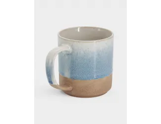 Кружка 370 мл бежево-голубая в крапинку Home & Style Azurro