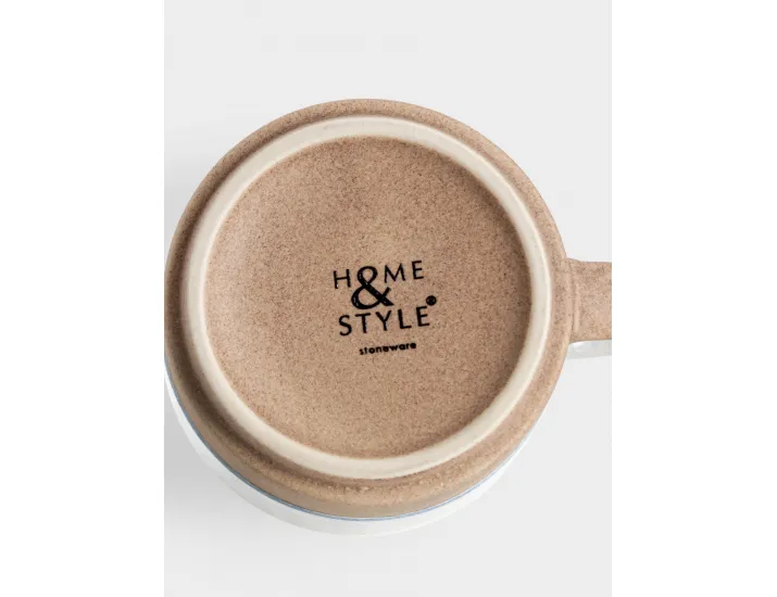 Кружка 370 мл бежево-голубая в крапинку Home & Style Azurro