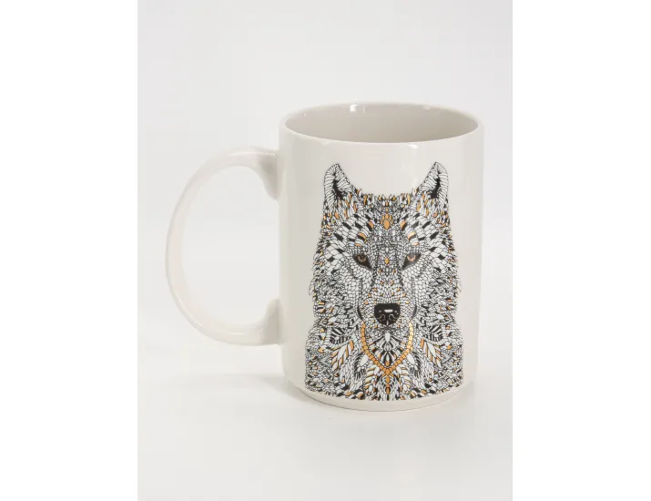Кружка 500 мл белая Волк Anna Lafarg Wild