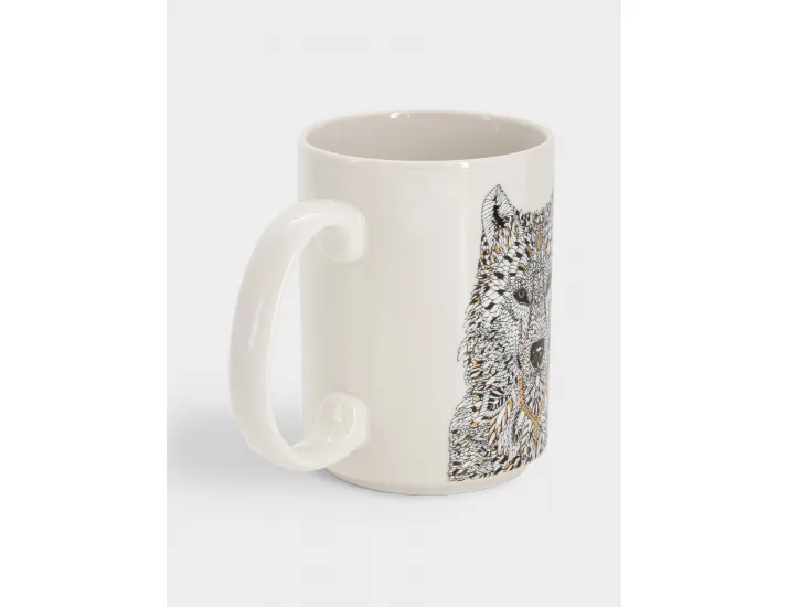 Кружка 500 мл белая Волк Anna Lafarg Wild