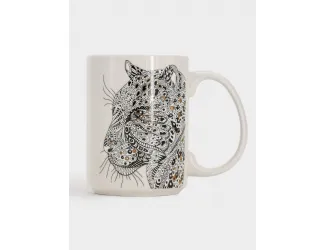 Кружка, 500 мл, фарфор N, белая, Леопард, Wild