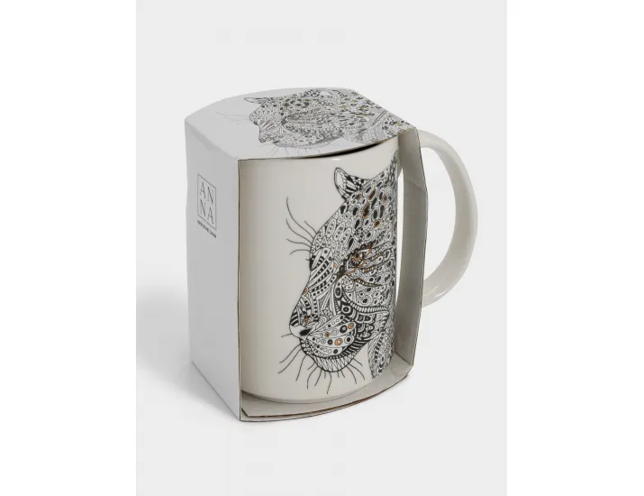 Кружка 500 мл белая Леопард Anna Lafarg Wild