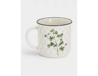 Кружка, 400 мл, фарфор N, белая, Лапчатка, Herbarium