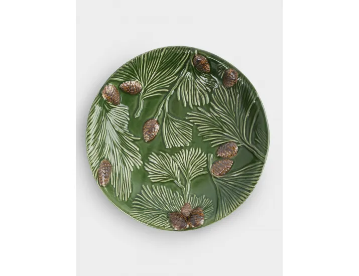 Блюдо глубокое 26х5 см зеленое Anna Lafarg Шишки на еловой ветке Fir branch