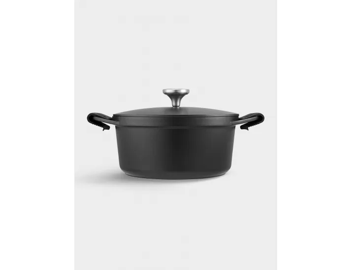 Кастрюля 24 см 4.2 л с крышкой с покрытием чёрная Maxwell & Williams Agile