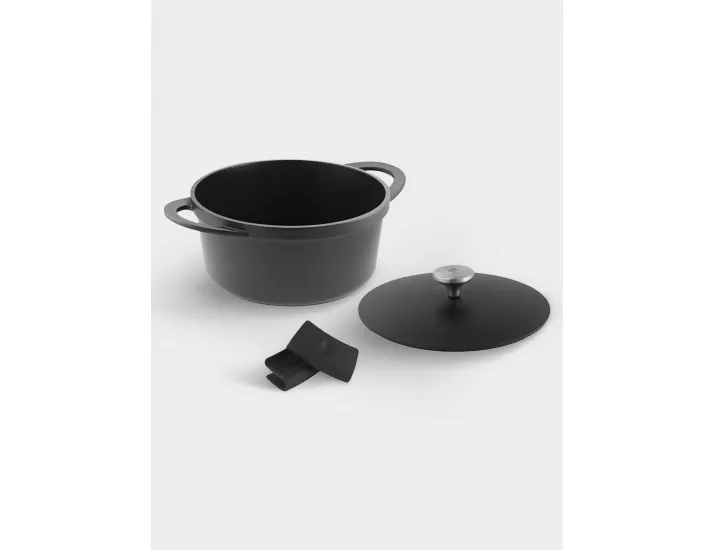 Кастрюля 24 см 4.2 л с крышкой с покрытием чёрная Maxwell & Williams Agile