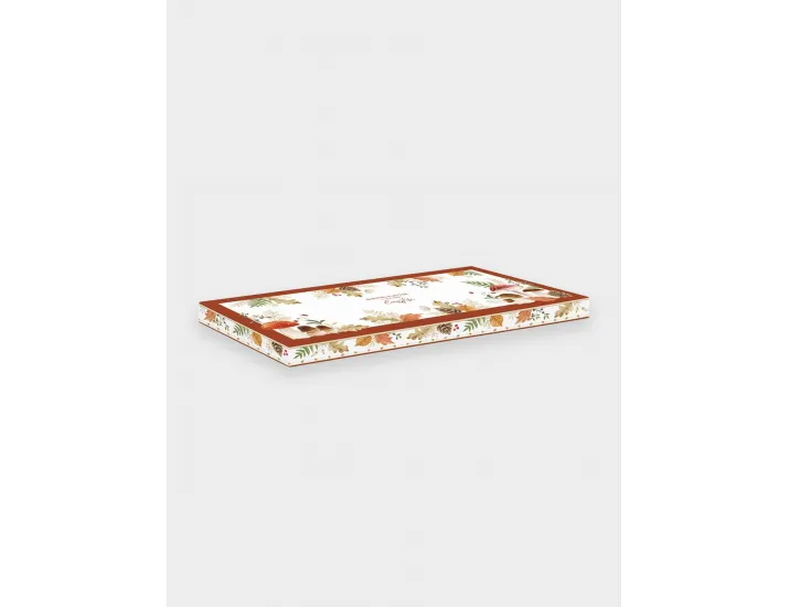 Блюдо 35х15 см белое прямоугольное Грибы и листья Easy Life Autumn Breeze