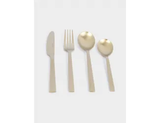 Столовые приборы, 6 персон, 24 предмета, сталь, золотистые, Beijing