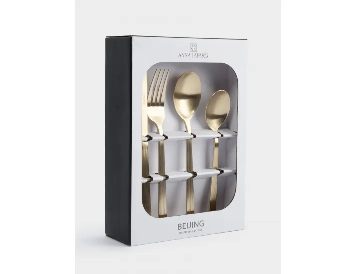 Столовые приборы 6 персон 24 предмета золотистые Anna Lafarg Beijing