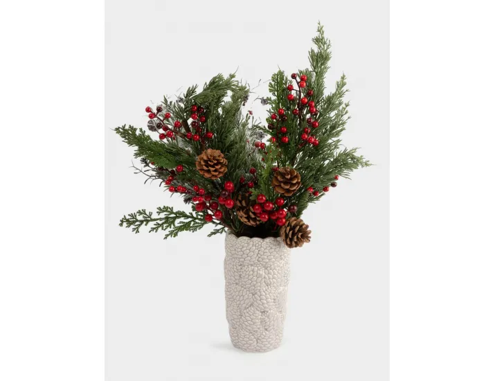 Ваза для цветов 22 см бежево-молочная Шишки Anna Lafarg Pinecone