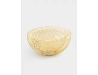 Корзина для фруктов, 30 см, металл, золотистая, Grid