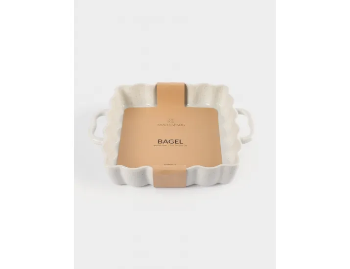 Форма для запекания 26х26 см с ручками квадратная белая в крапинку Anna Lafarg Bagel