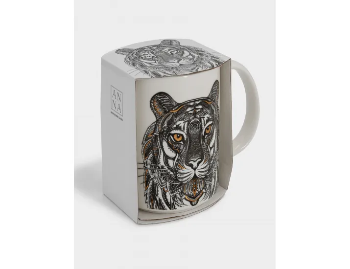 Кружка 500 мл белая Тигр Anna Lafarg Wild