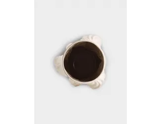 Ваза для цветов, 36 см, декоративная, фарфор P, серо-бежевая, матовая, Волны, Edit