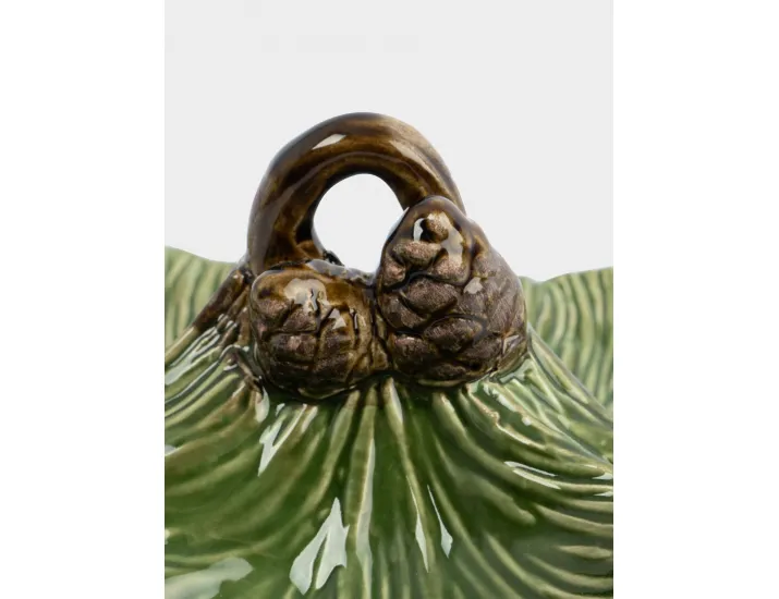 Менажница с декором 23 см 3 отделения зеленая Шишки на еловой ветке Anna Lafarg Fir branch