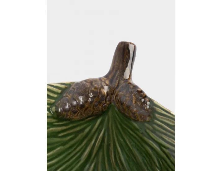 Ваза для фруктов 26х10 см зеленая Anna Lafarg Шишки на еловой ветке Fir branch