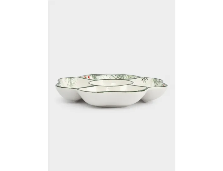 Менажница 25 см 5 отделений зеленая Лошадка у елки Anna Lafarg Festival