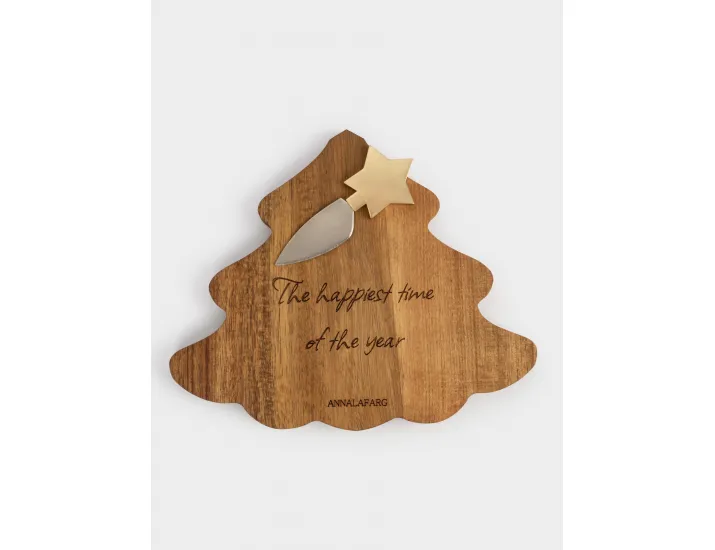 Набор для сыра 2 предмета доска-блюдо Елка со звездой Anna Lafarg Timber