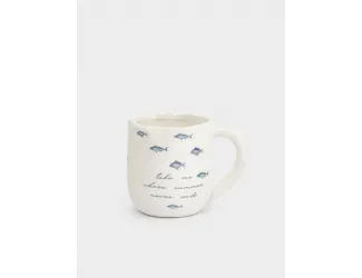 Кружка, 360 мл, керамика, белая, Рыбки, Sea world