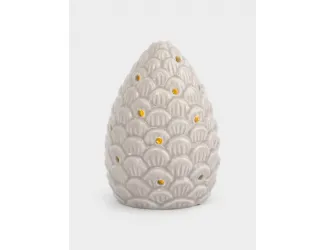 Статуэтка, 11 см, с подсветкой, фарфор P, бежево-молочная, Шишка, Pinecone