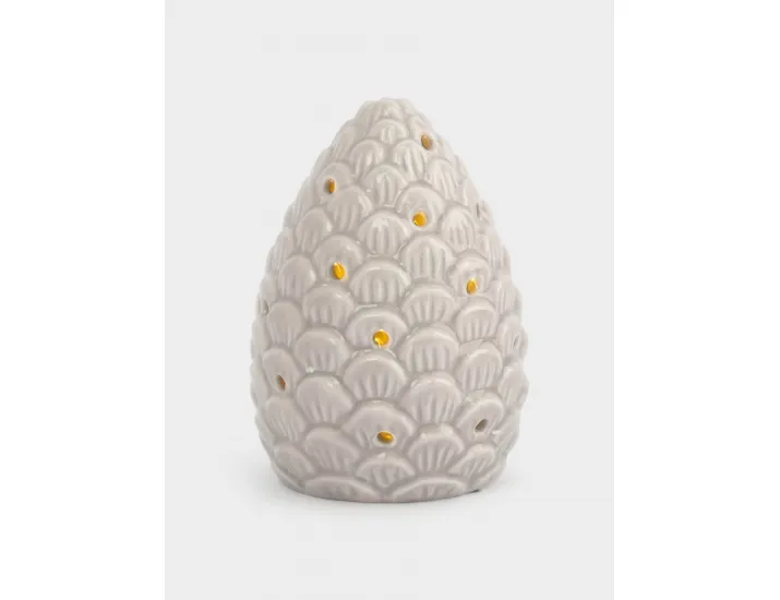 Статуэтка 11 см с подсветкой бежево-молочная Шишка Anna Lafarg Pinecone