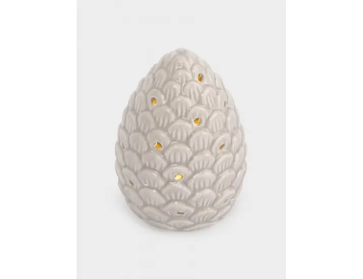 Статуэтка 11 см с подсветкой бежево-молочная Шишка Anna Lafarg Pinecone