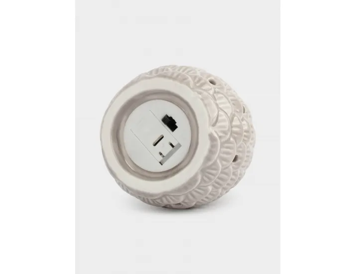 Статуэтка 11 см с подсветкой бежево-молочная Шишка Anna Lafarg Pinecone