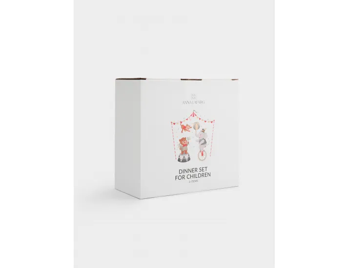 Набор посуды детский 1 персона 3 предмета белый Животные в цирке Anna Lafarg Circus