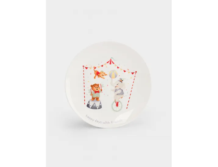 Набор посуды детский 1 персона 3 предмета белый Животные в цирке Anna Lafarg Circus